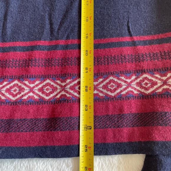 Eddie Bauer Womens Sz S Maroon Navy Long Sleeve Shawl Neck Open Front Cardigan - Picture 13 of 13